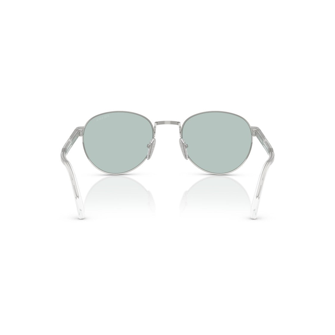 Prada 0Pr B51s Polished Silver Metal Frame Sunglasses