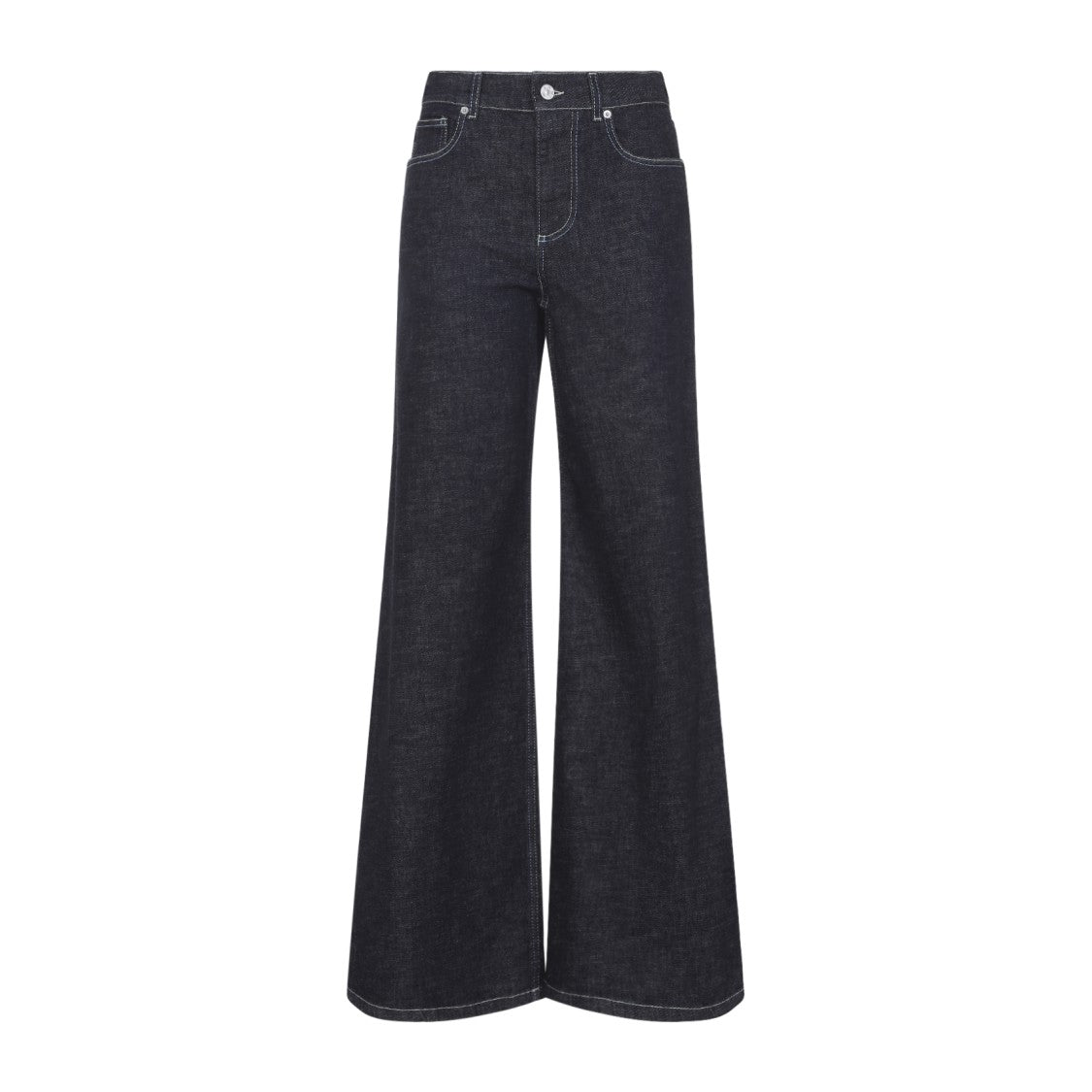 Marni High-Waisted Wide-Leg Jeans With Contrast Stitching