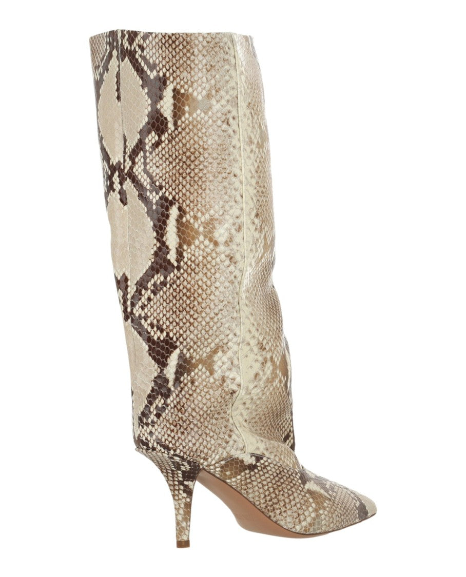 Paris Texas Ines Printed Python Mid-Calf Boots