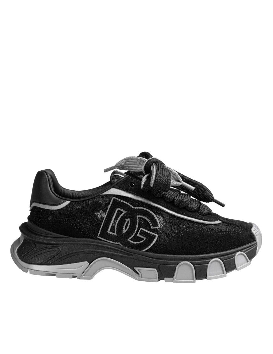 Dolce & Gabbana Country Lace Sneaker In Black