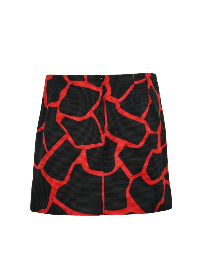 Dolce & Gabbana Low-Rise Abstract Pattern Miniskirt With Zip Closure