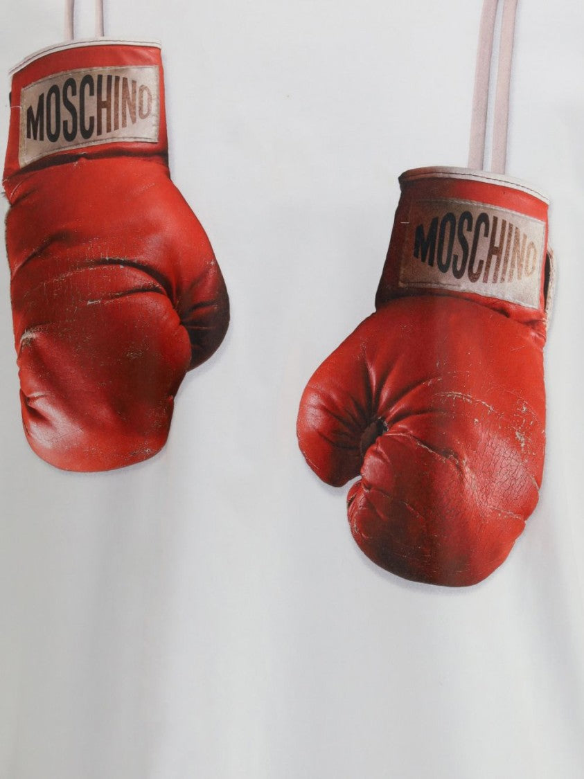 Moschino Boxing Glove Print Silk Blend T-Shirt