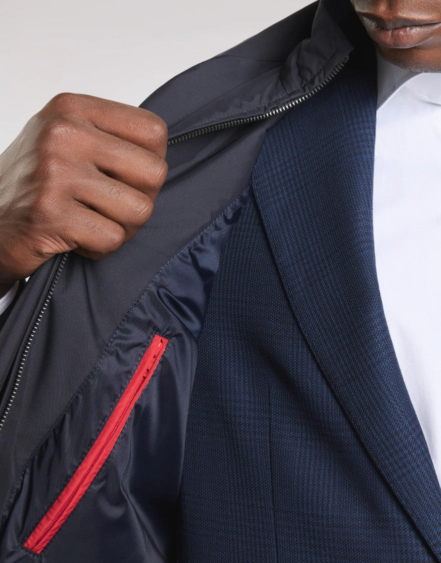 Fay Morning Db Front Trench Coat In Baltic Blue