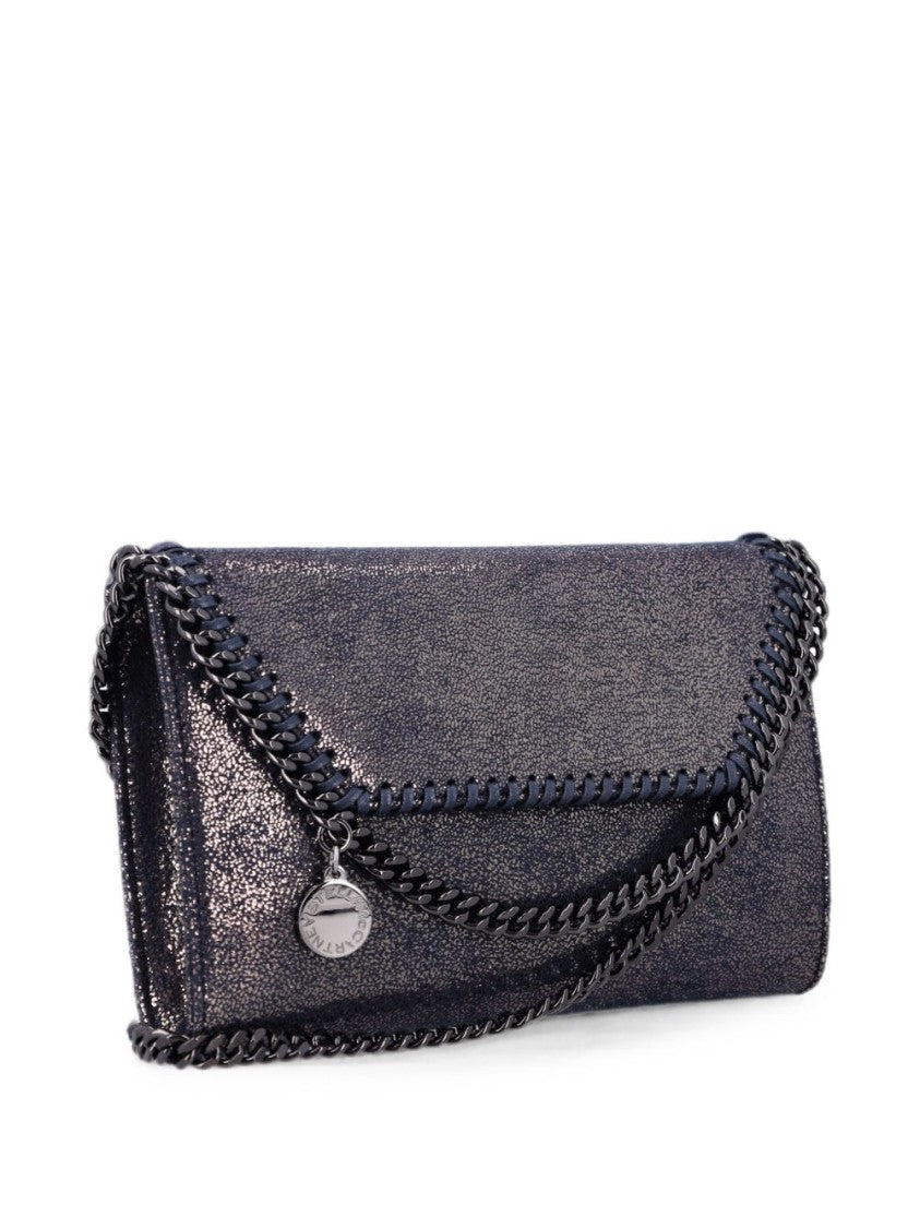 Stella Mccartney Black Rectangular Textured Chain Clutch