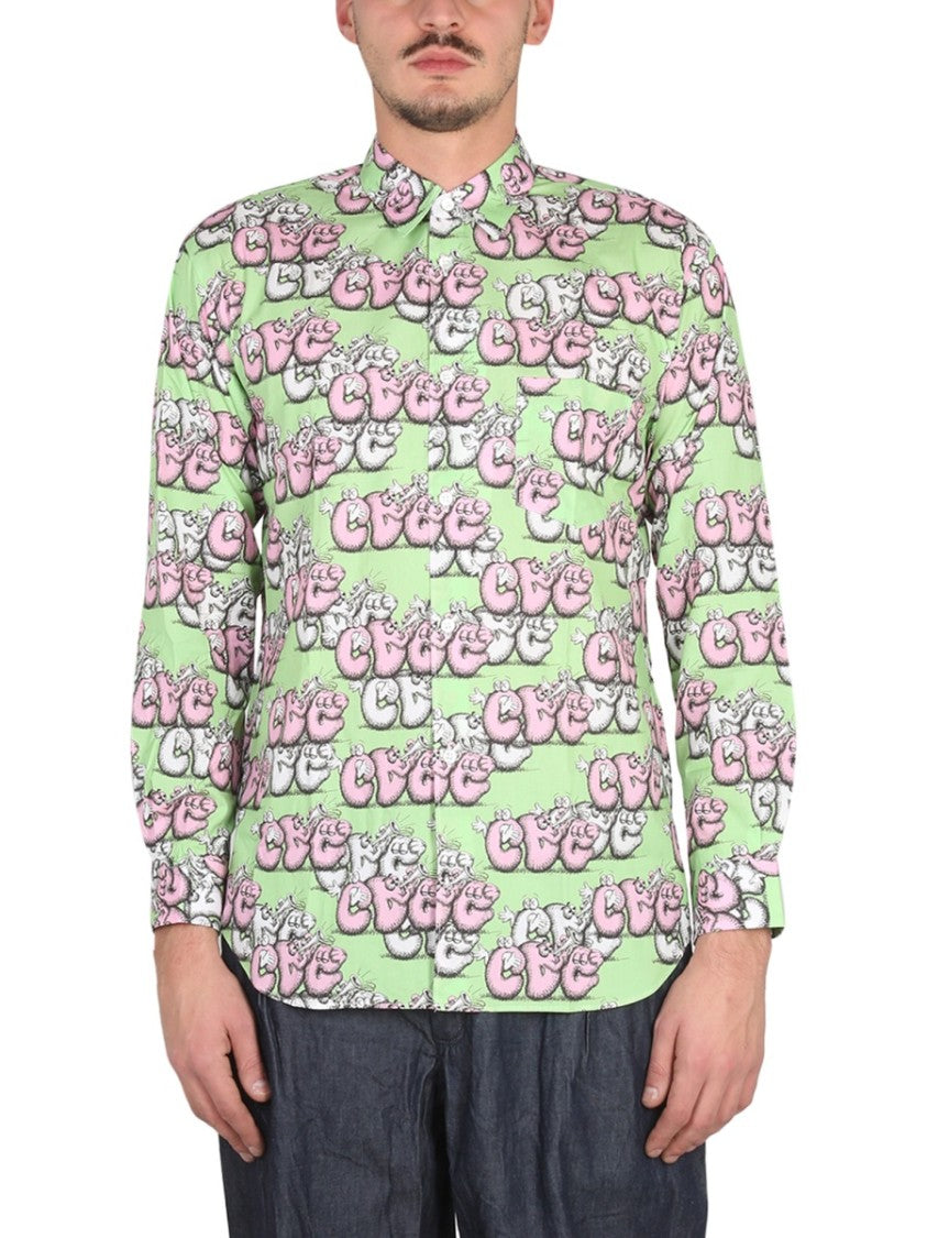 Comme Des Garçons Printed Casual Shirt With Classic Collar