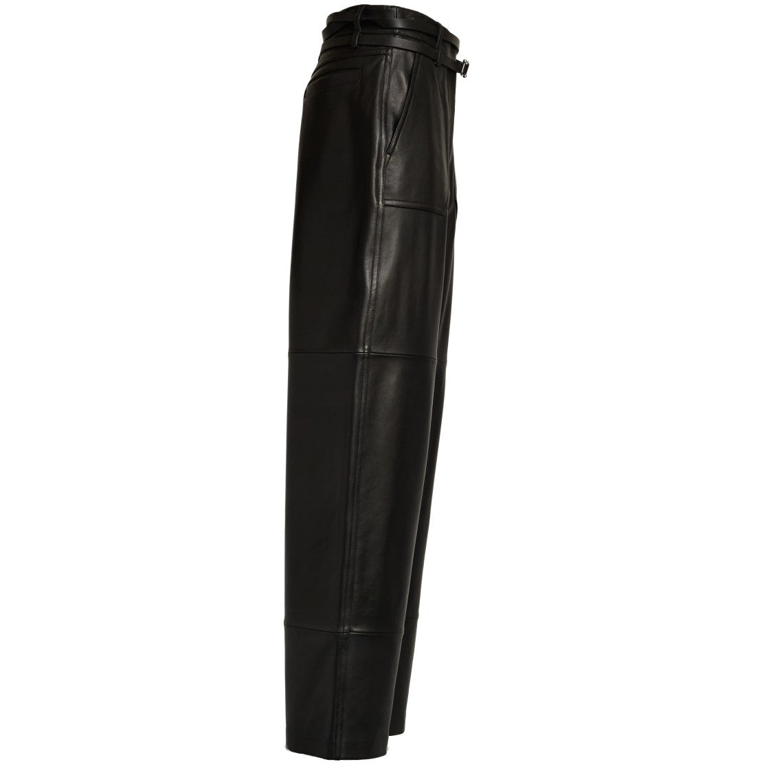 Sportmax Soft Nappa Leather Pants With Tapered Ankle And Double-Wrap Belt