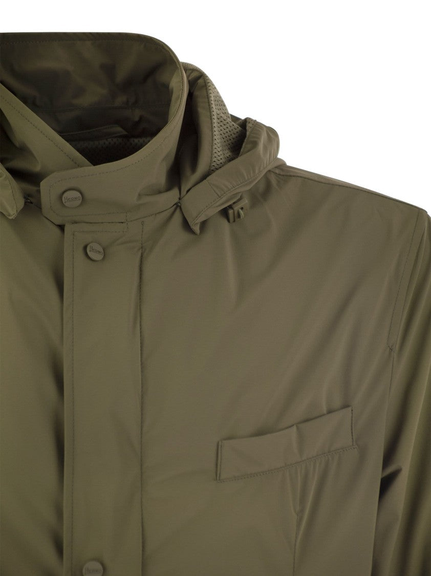 Herno Technical Fabric Jacket With Hood