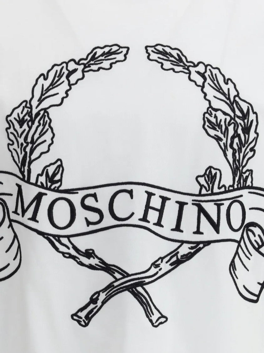Moschino Regular Fit White T-Shirt With Round Neckline