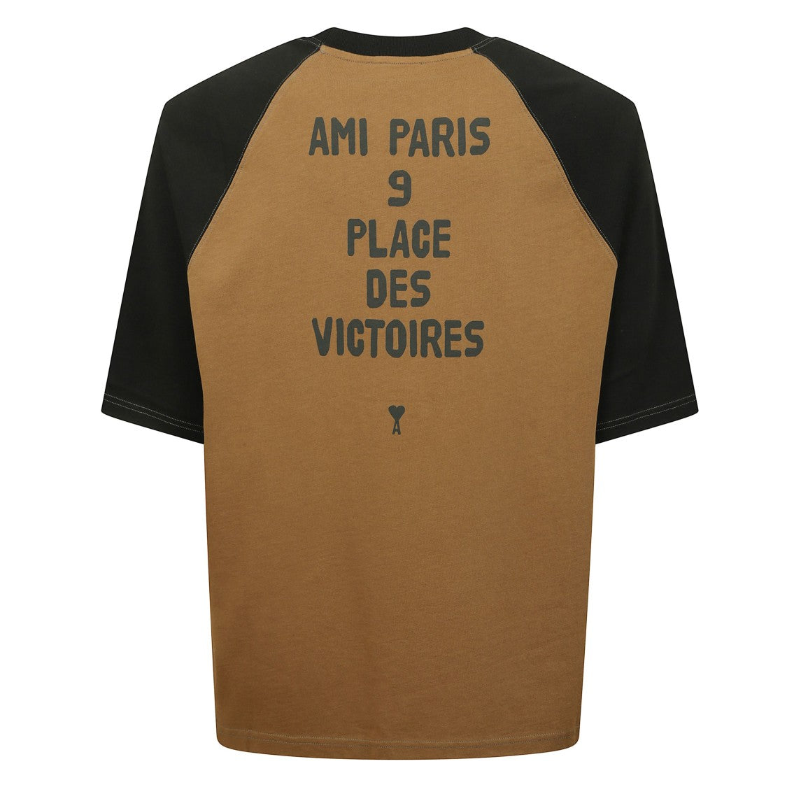 Ami Paris Bicolour Short-Sleeved Cotton T-Shirt With Logo Print