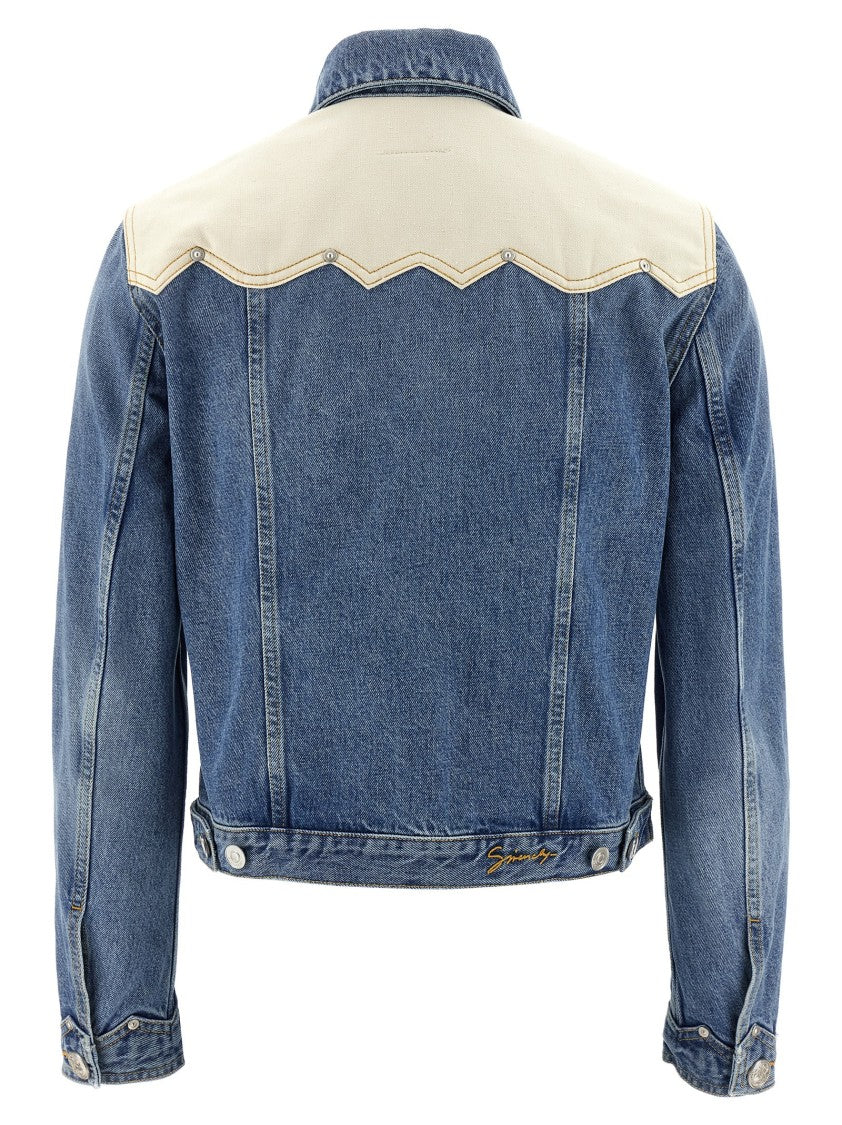 Givenchy Structured Denim Jacket With Canvas Top Detail