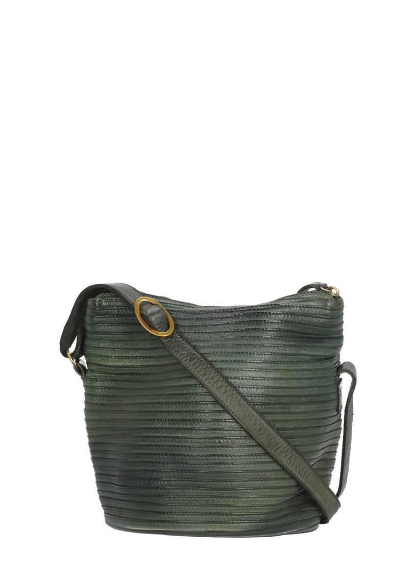 Majo Textured Leather Procida Shoulder Bag With Adjustable Strap