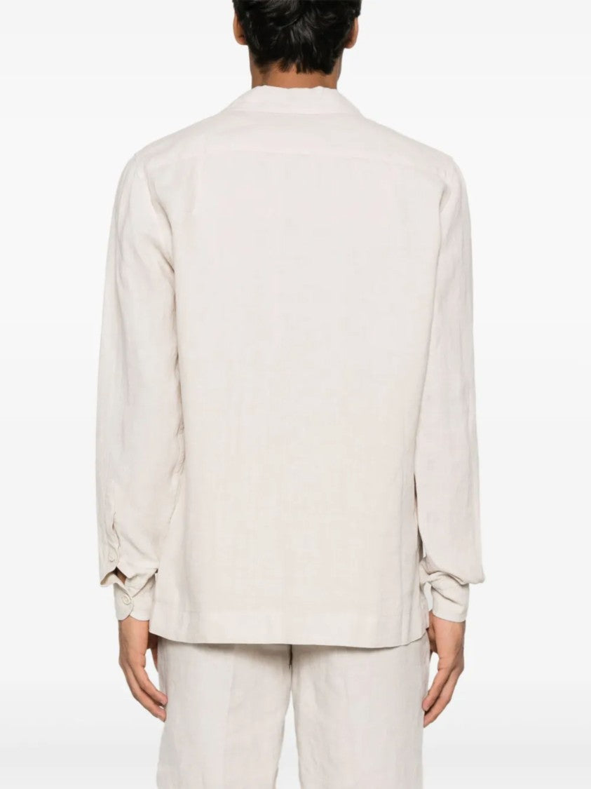Boglioli Relaxed Fit Camp Collar Linen Shirt