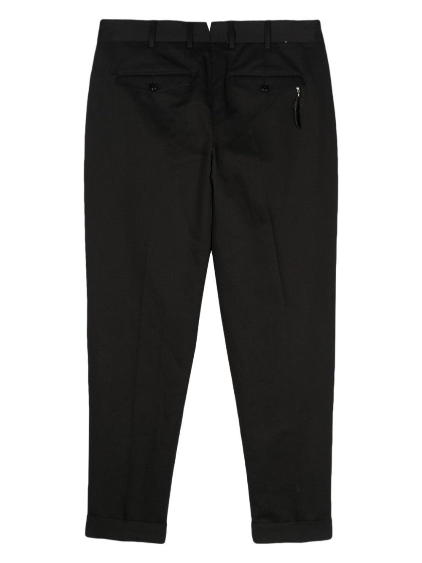 Pt Torino Tailored Black Trousers With Classic Pleat