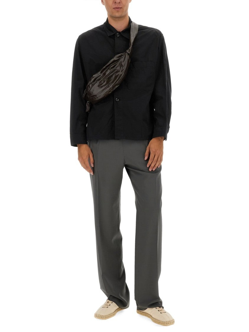 Lemaire Boxy Black Cotton Pajama Shirt