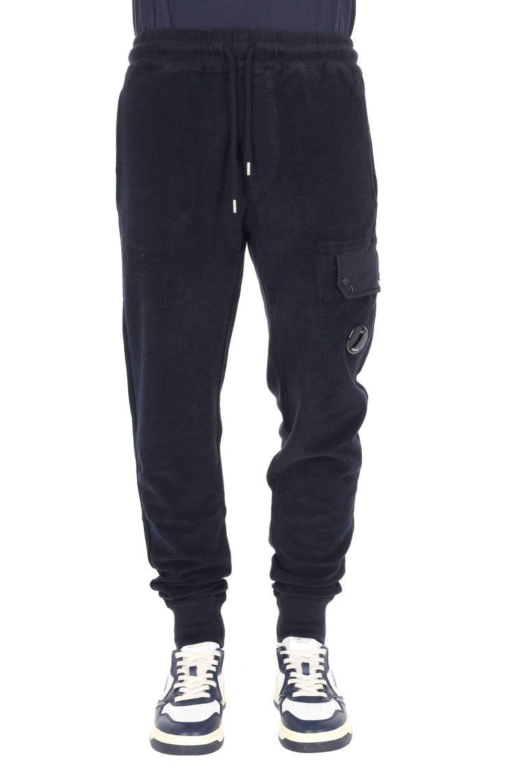 C.P. Company Relaxed Fit Brushed Cotton Pants With Logo Patch