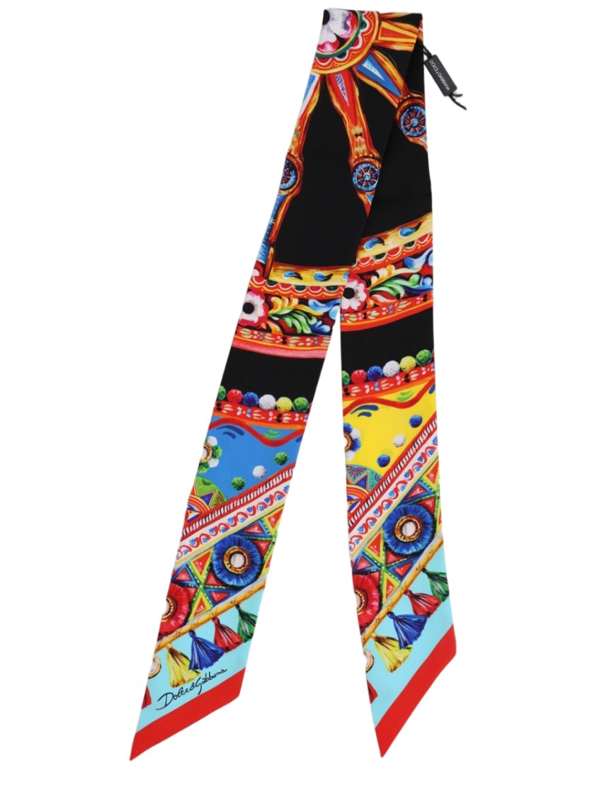 Dolce & Gabbana Intricate Geometric Printed Silk Scarf