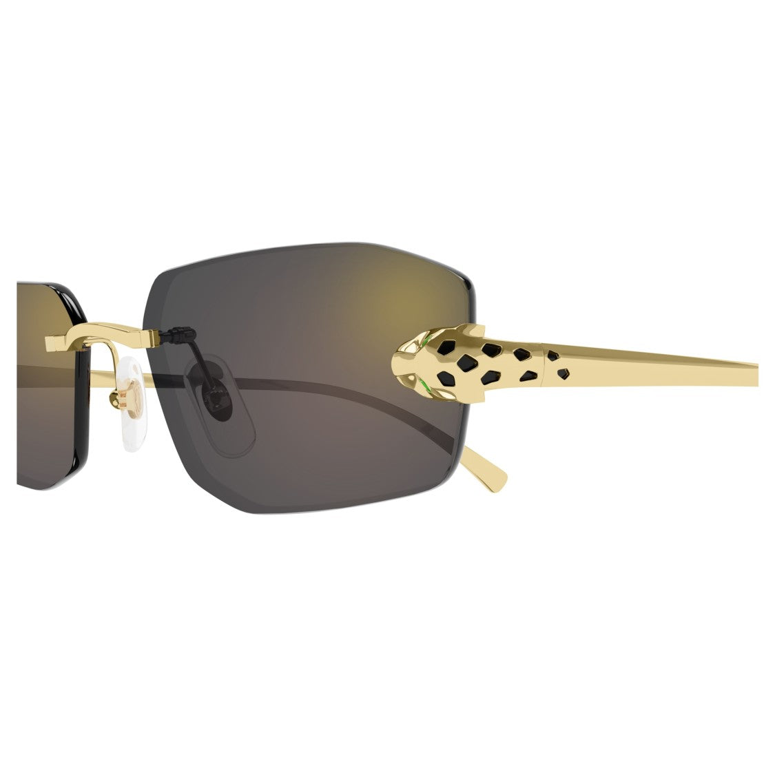 Cartier Rimless Rectangular Sunglasses With Panther Motif