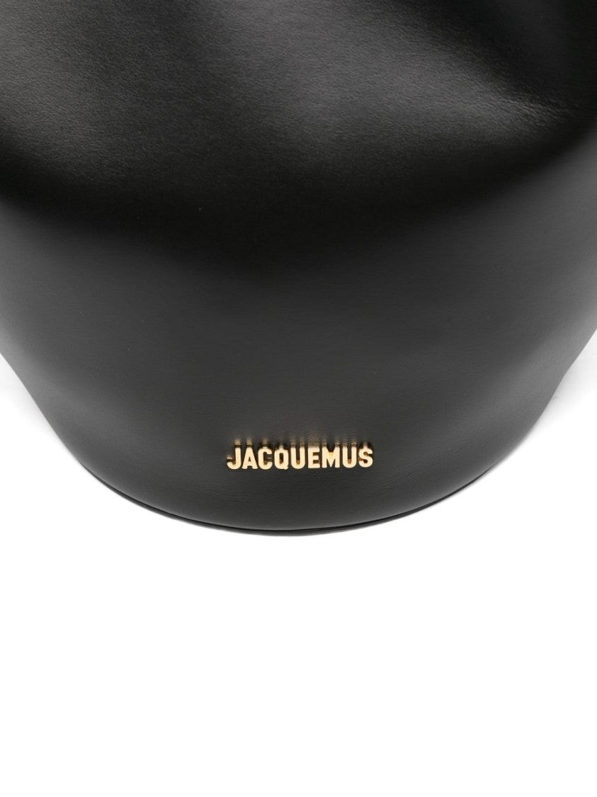 Jacquemus Black Silk And Nylon Gold Hardware Bag
