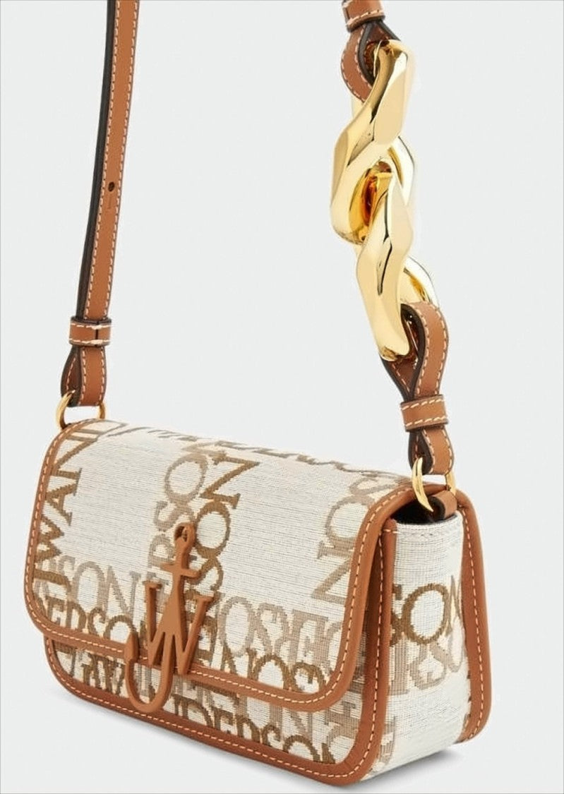 J. W. Anderson Rectangular Crossbody Bag With Logo Print And Chain Accents