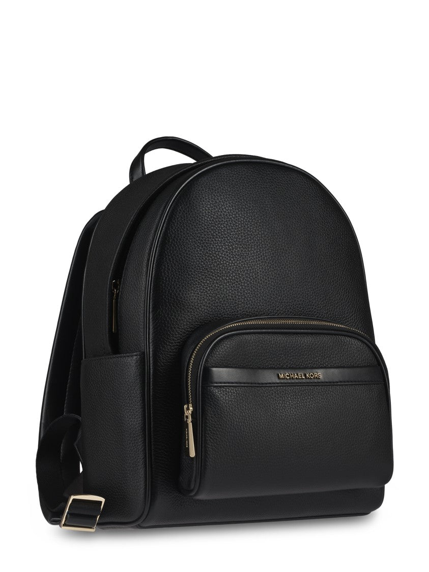 Michael Kors Textured Black Backpack With Rounded Silhouette