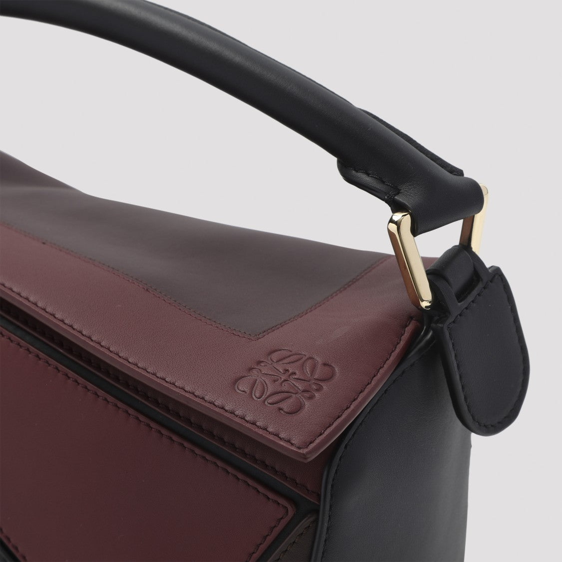 Loewe Geometric Patchwork Shoulder Bag In Calfskin Leather