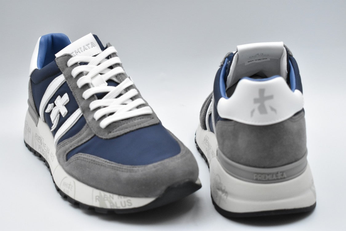 Premiata Ergonomic Grey Low Sneakers With Suede