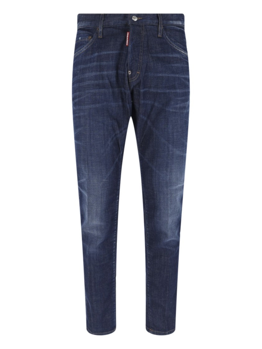 Dsquared2 Blue Teddy Cotton Denim Slim Jeans