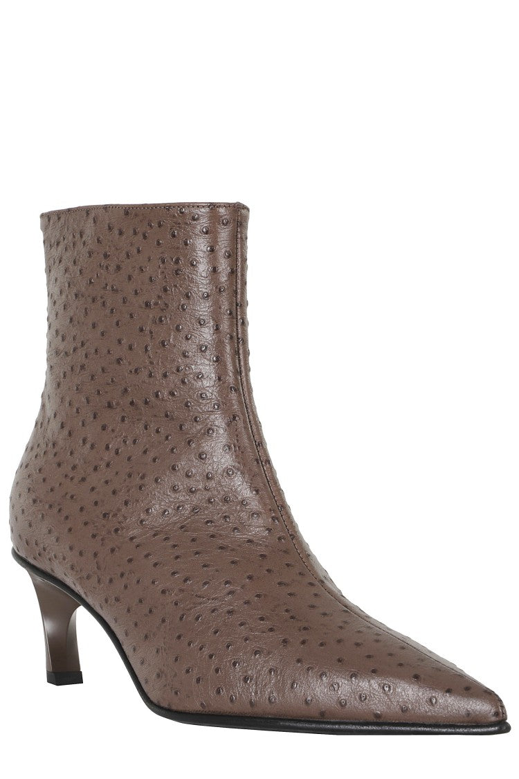 Giampaolo Viozzi Creed Textured Pointed Toe Sheepskin Ankle Boots