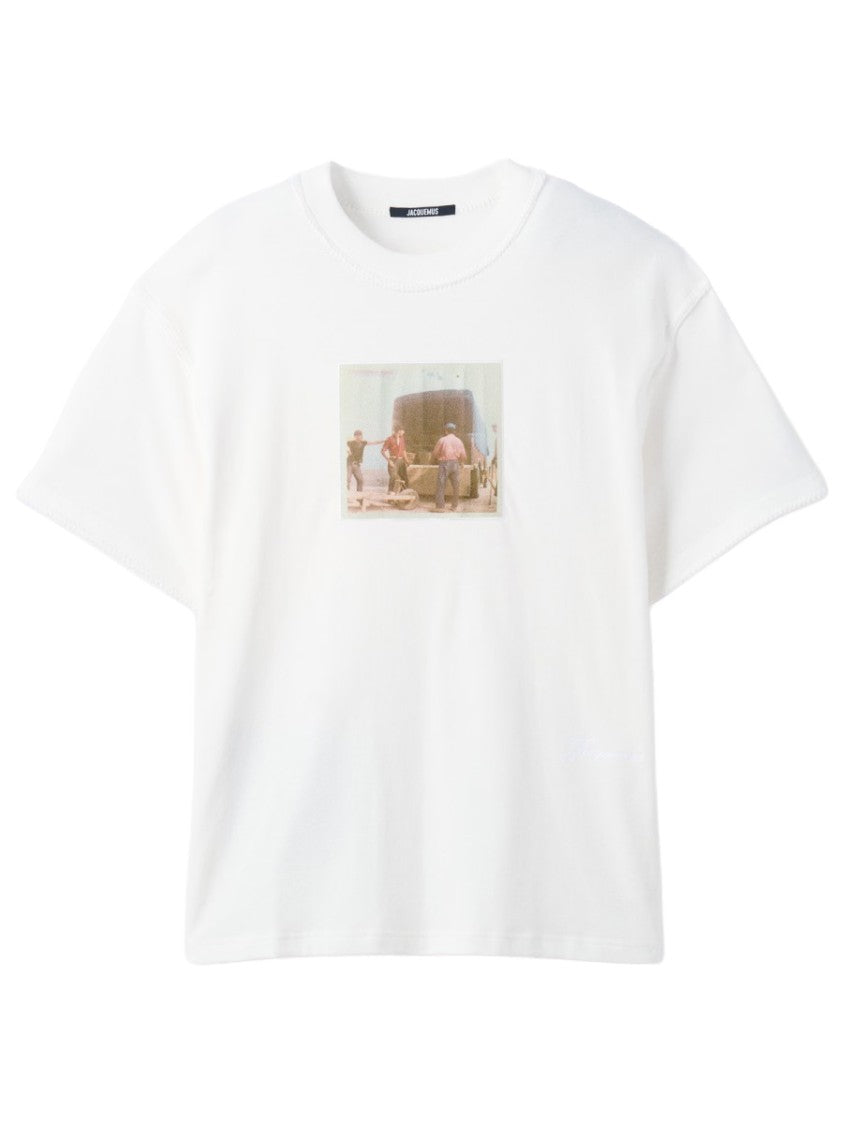 Jacquemus White Photographic Print Cotton-Blend T-Shirt