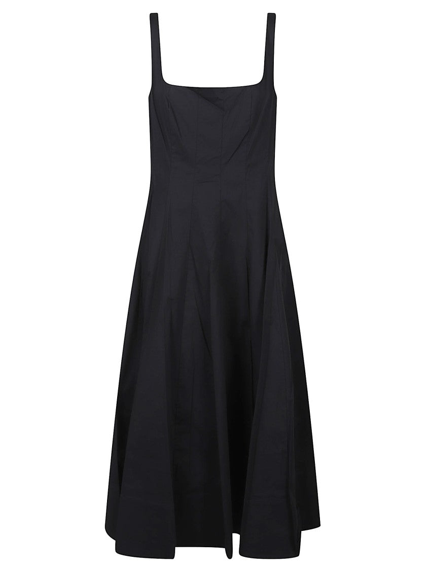 Staud Wells Sleeveless Square Neck Cotton Day Dress