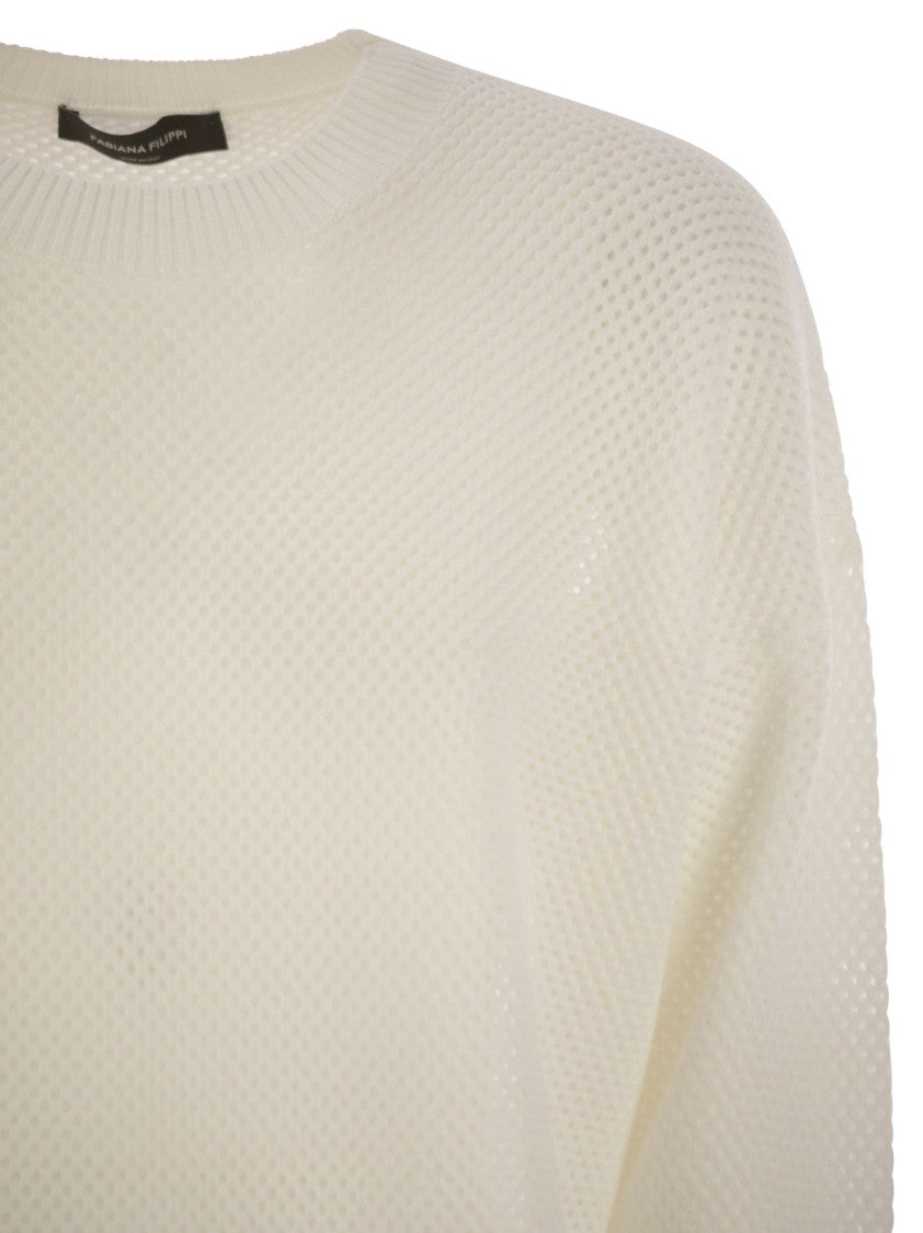 Fabiana Filippi Crew-Neck Sweater In Wool And Cotton