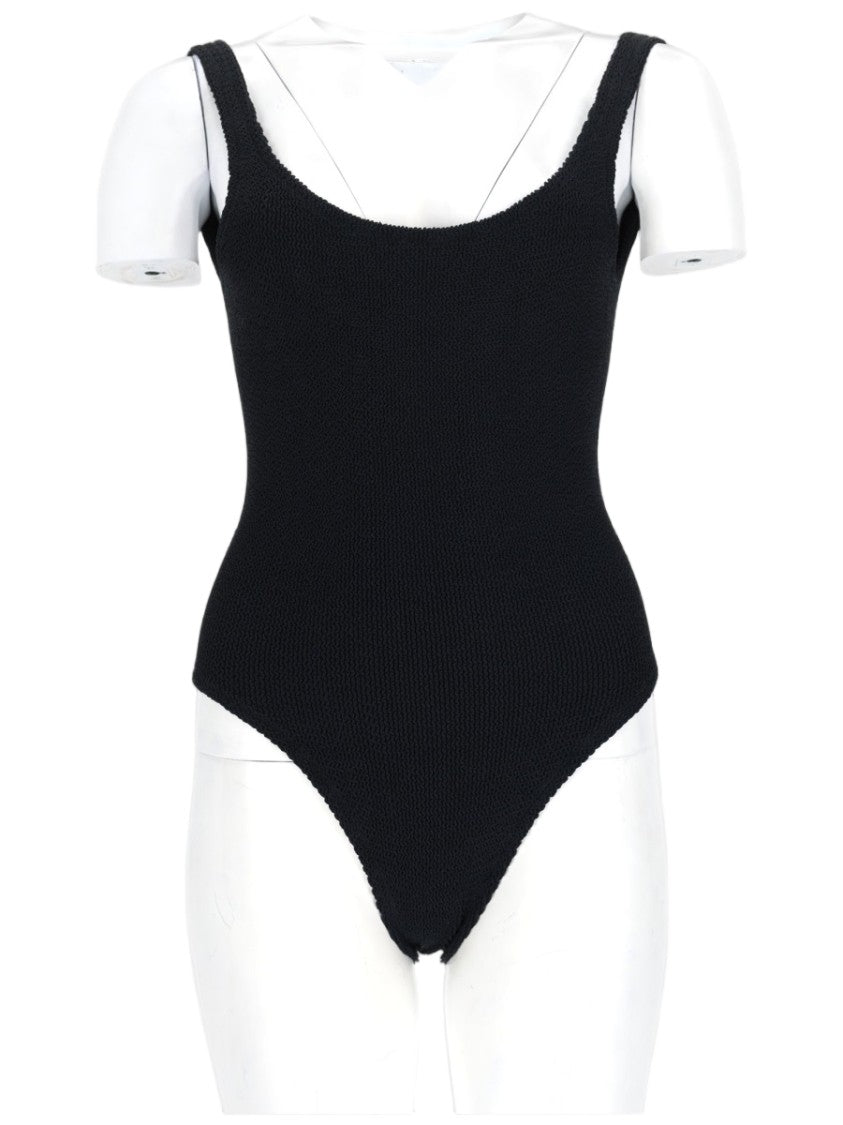Mc2 Saint Barth Textured Crinkle One-Piece Swimsuit With Deep V-Back