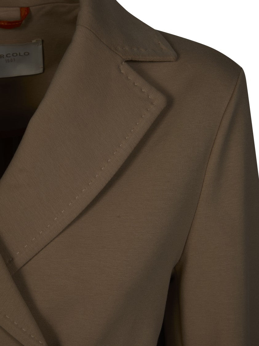 Circolo Brown Picot Double Breasted Jacket