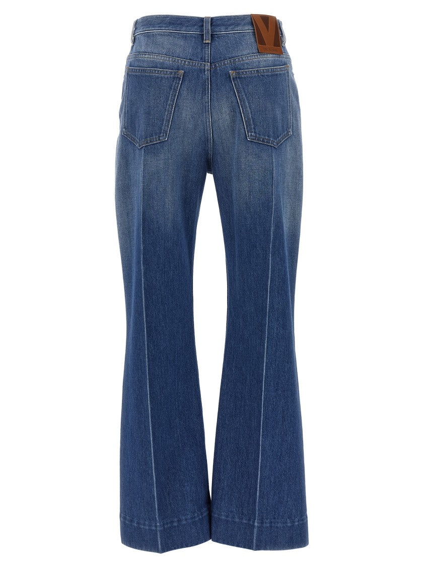 Valentino Garavani Delavé Effect Flared Denim Jeans