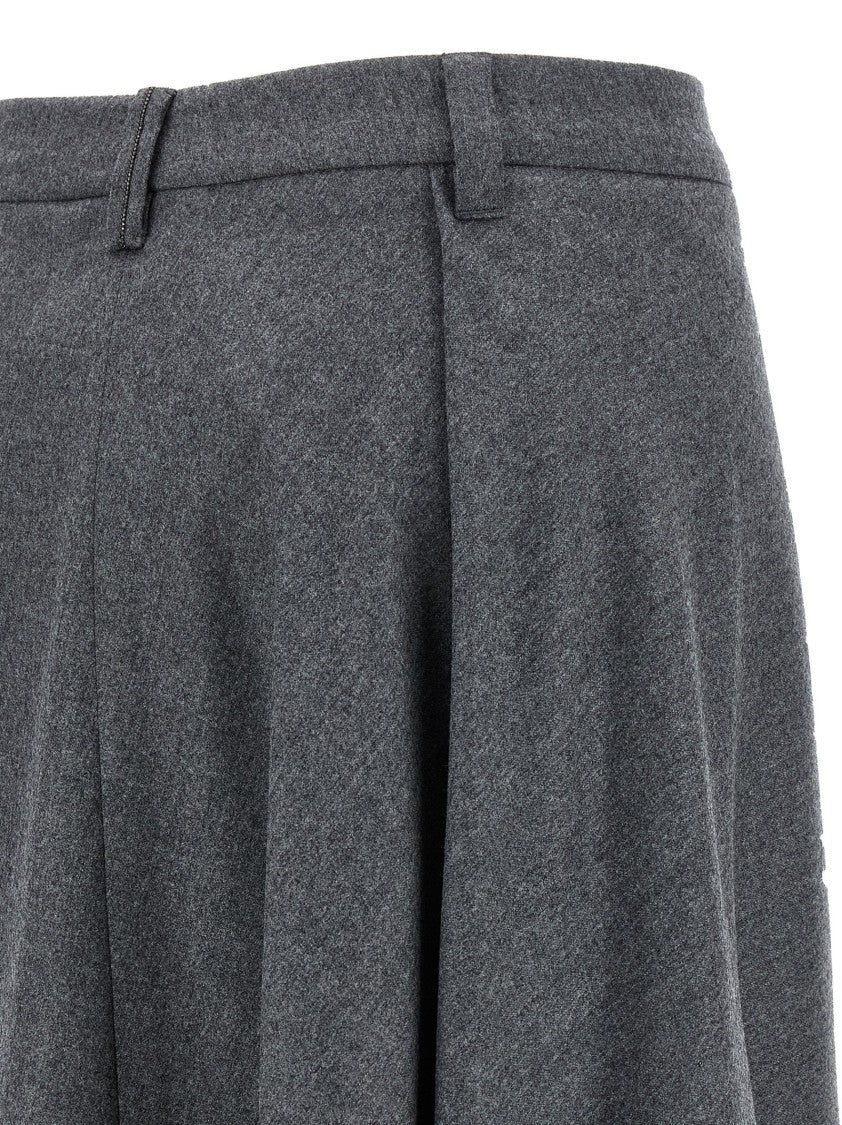 Brunello Cucinelli Asymmetrical Wool Skirt