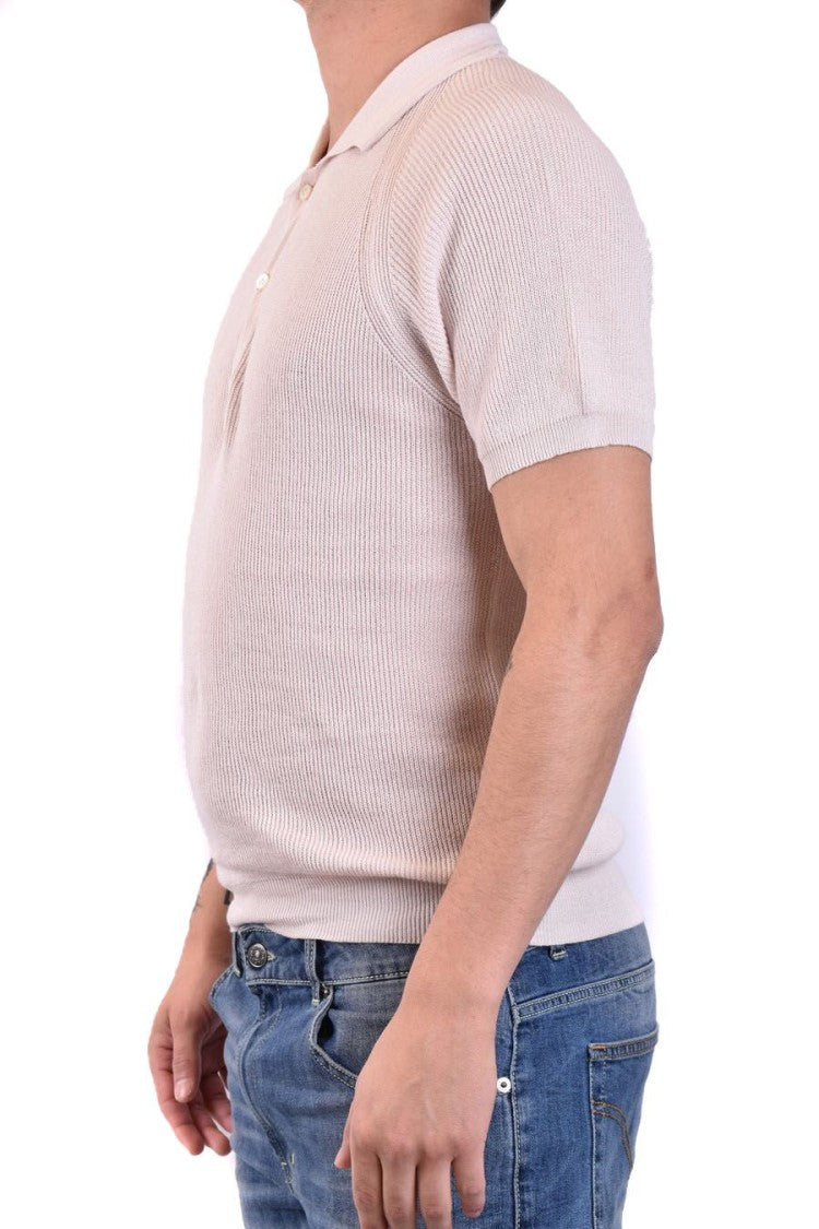 Laneus Pearl-Finish Cotton T-Shirt Classic Collar