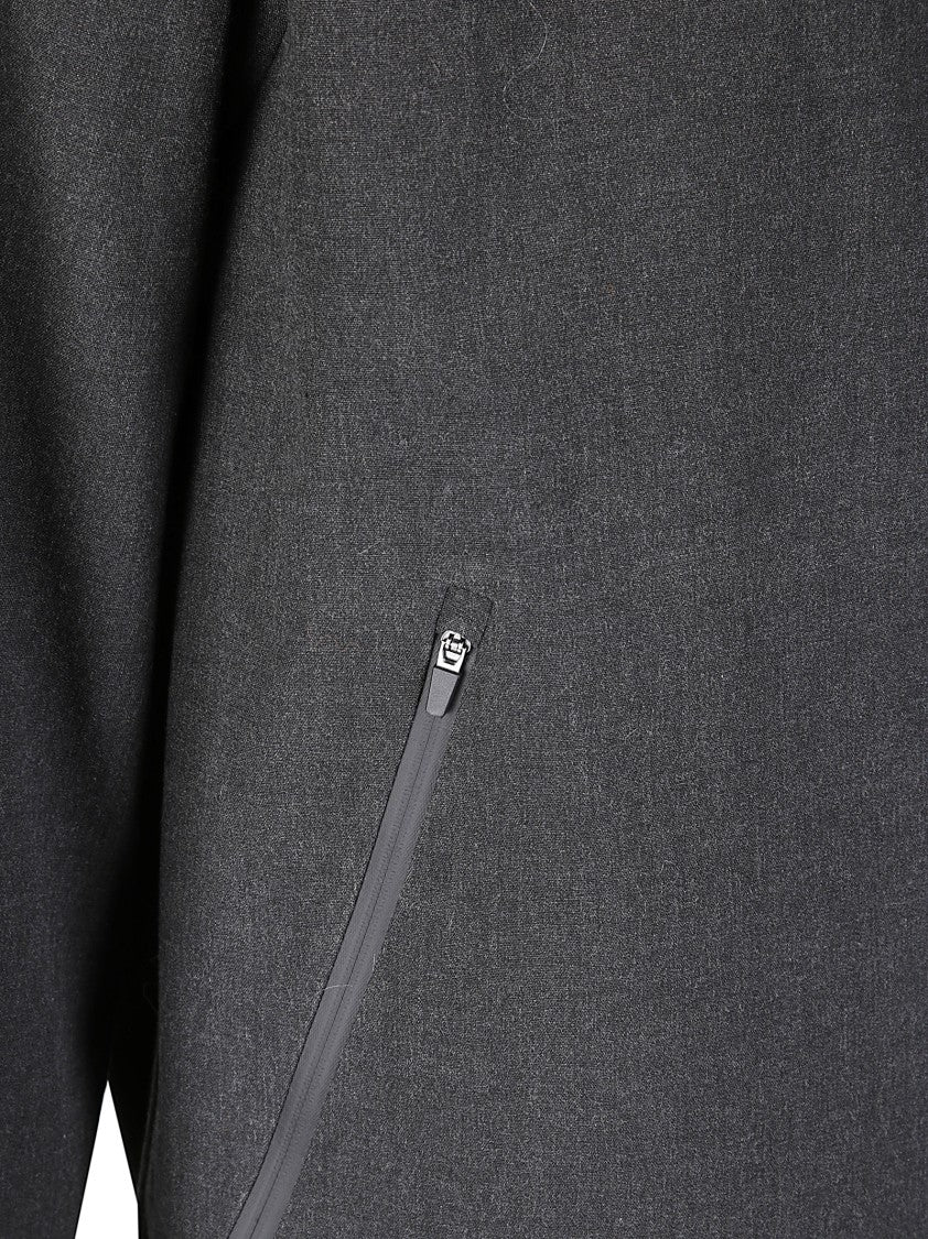 Hiking Patrol Textured Hooded Jacket With Front Zipper And Streamlined Silhouette