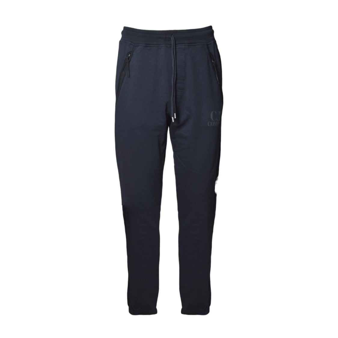 C.P. Company Blue Cotton Fleece Logo Pants