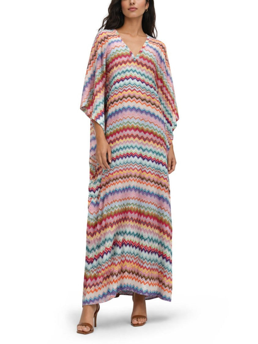Missoni Zigzag Viscose Shimmering Kaftan Dress