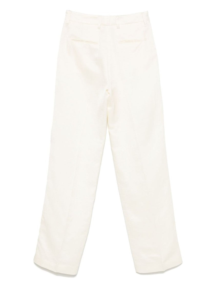 Pt Torino Beige Trousers With Concealed Fastening