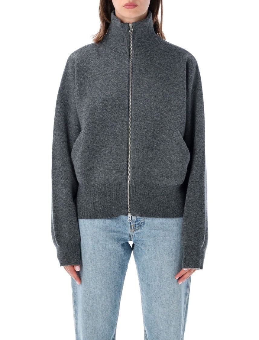 Extreme Cashmere Xtra Cute 3D Jacquard Cashmere Cropped Bomber Cardigan