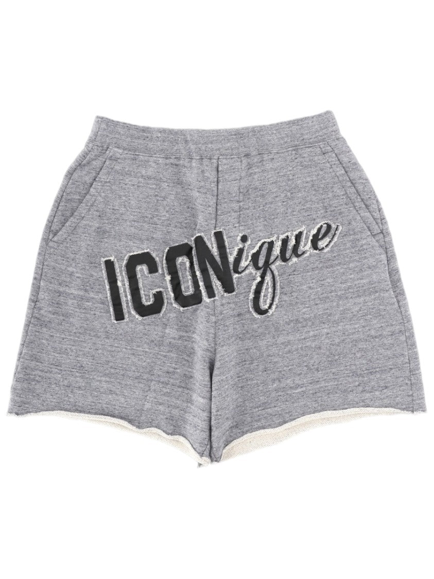 Dsquared2 Iconique Grey Raw Edge Shorts