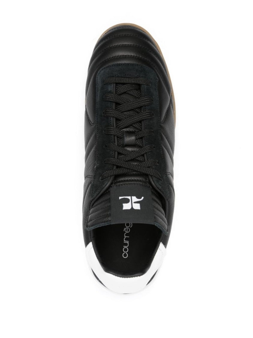 Courrèges Matelassé Black Calf Leather Sneakers