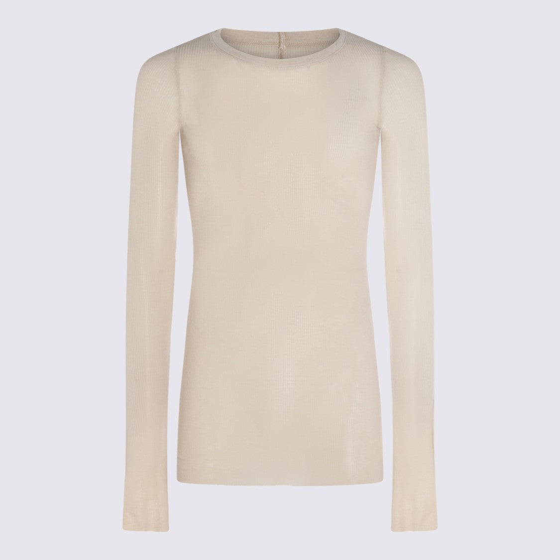 Rick Owens Sand Viscose/Silk Ribbed Sweater