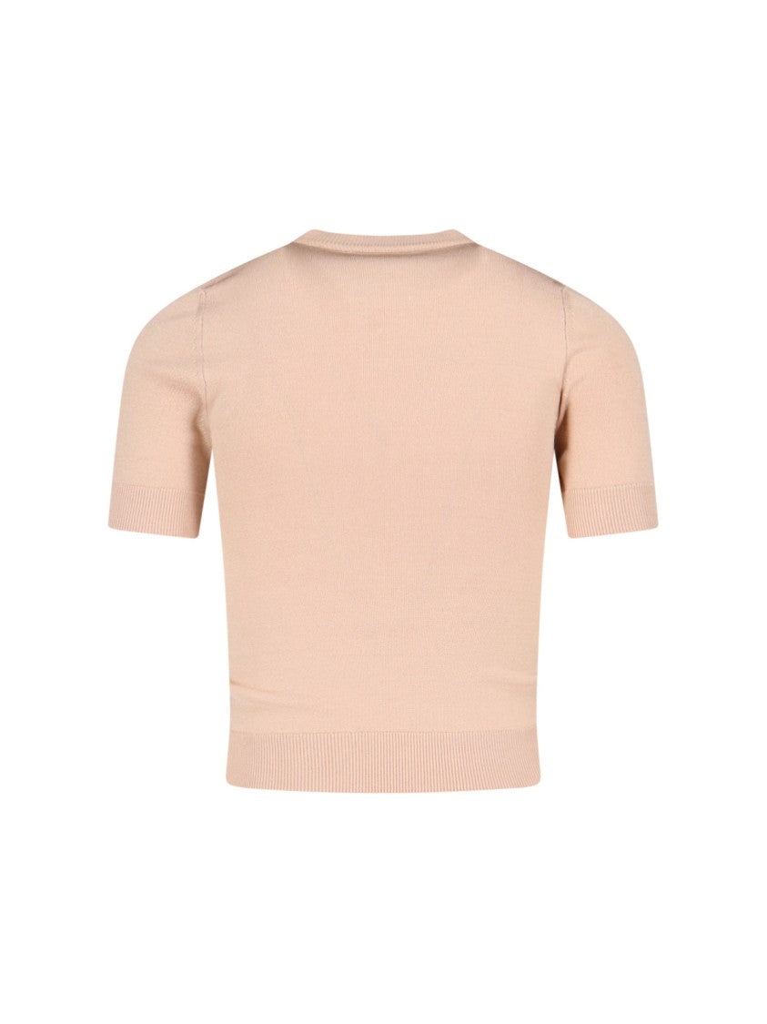 Marine Serre Cropped Short-Sleeve Sweater