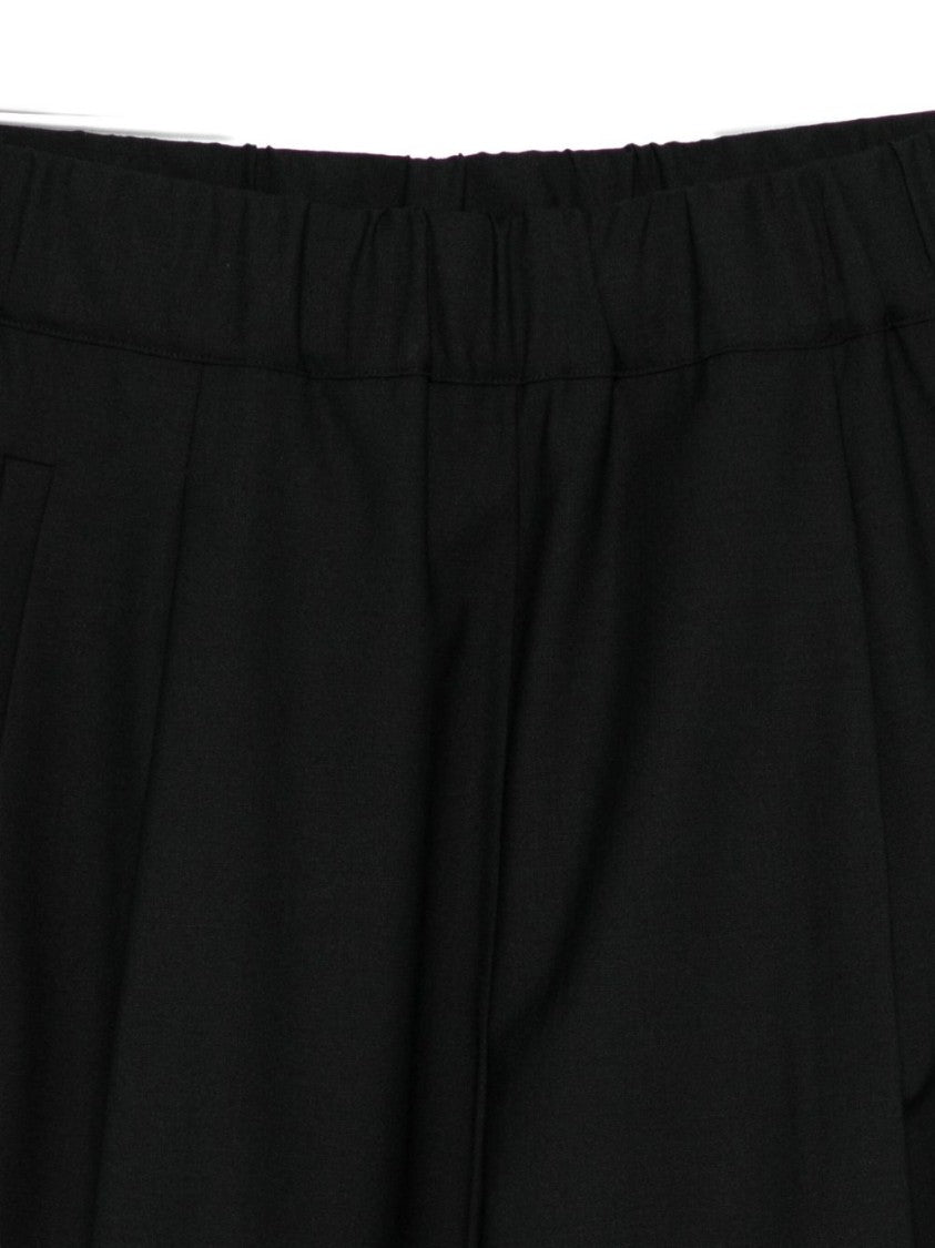 Semi Couture Wide-Leg Cropped Trousers With Elastic Waistband