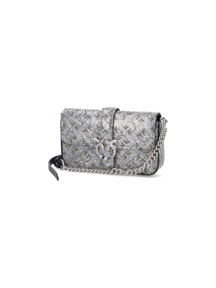 Pinko Modern Minimalist Silver Bag With Reflective Surface