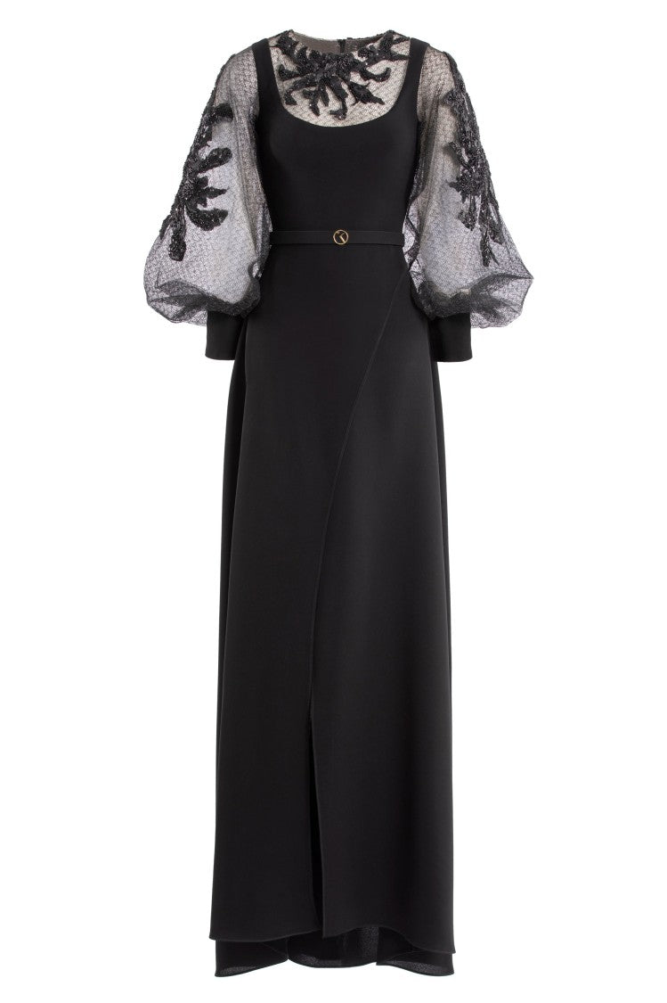 Saiid Kobeisy Crepe Dress With Envelope Skirt