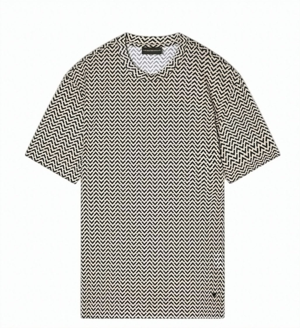 Emporio Armani Lyocell Blend Jersey Print T Shirt