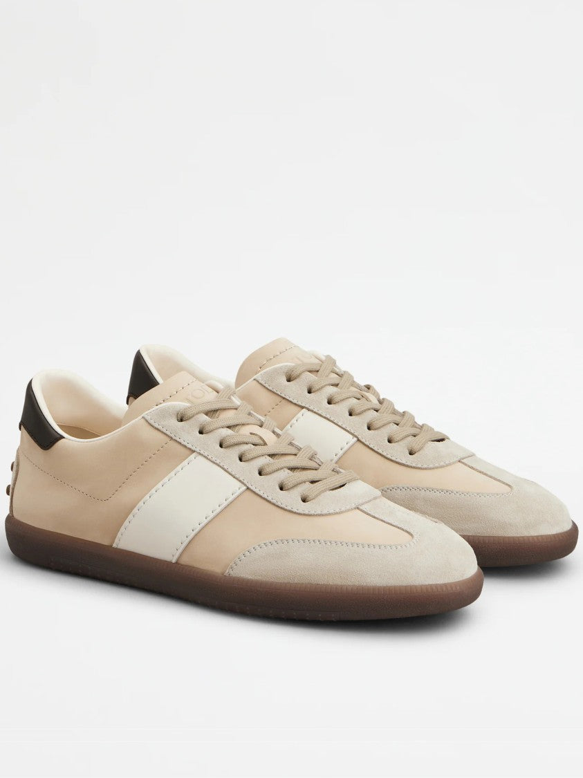 Tod's Beige Calzature Low-Top Leather Sneakers